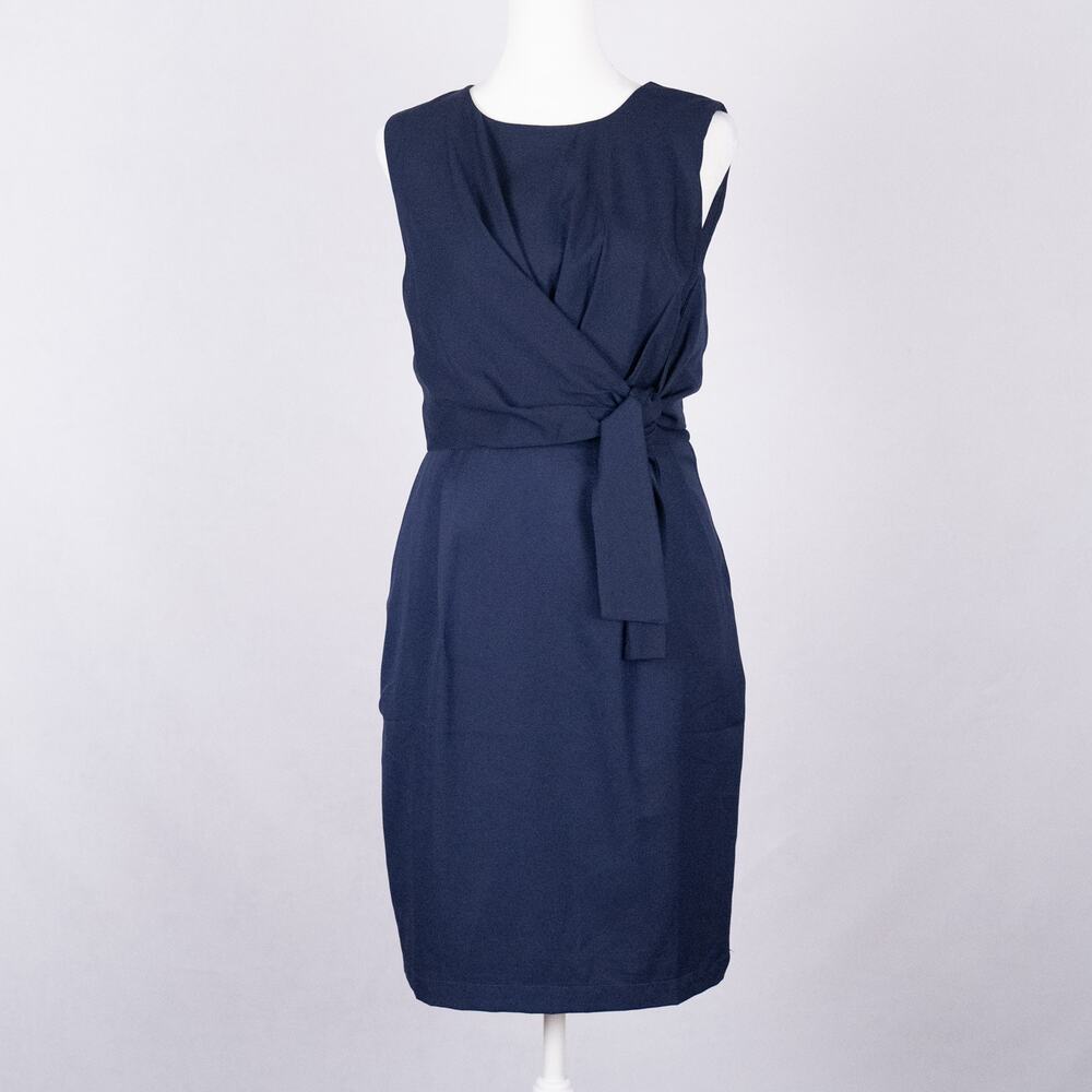 Lulus Womens SZ SMALL Faux Wrap Dress Dark Blue Classic Career Corporate Event